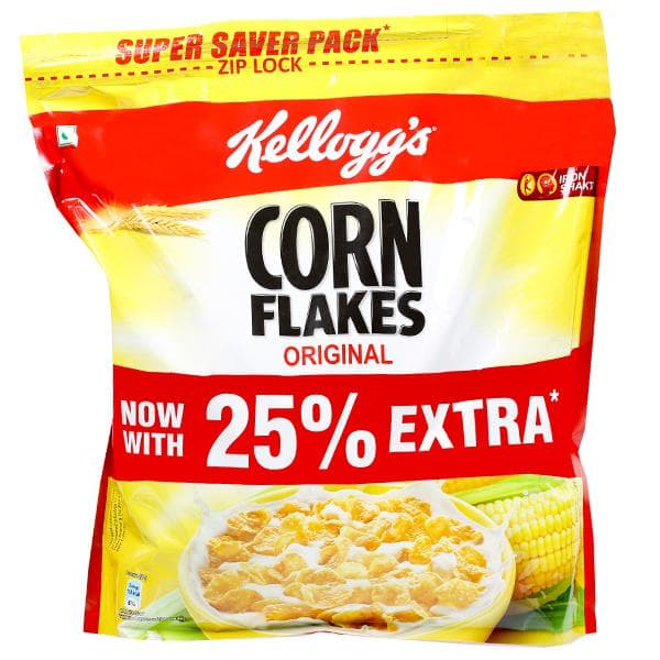 Kellogg's Corn Flakes 875gm (25% EXTRA) NPR 550- 50% Off