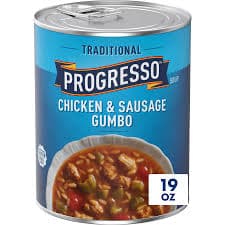PROGRESSO CHICKEN & SAUSAGE GUMBO SOUP 19OZ 538GM MRP 759