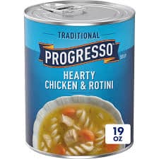 PROGRESSO HEARTY CHICKEN & ROTINI SOUP 19OZ 538GM MRP 759