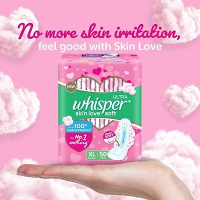 Whisper Skin love XL 50 INR 625- 50% off