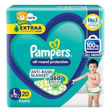 Pampers Pants Large 20pcs INR 399 - 50% off